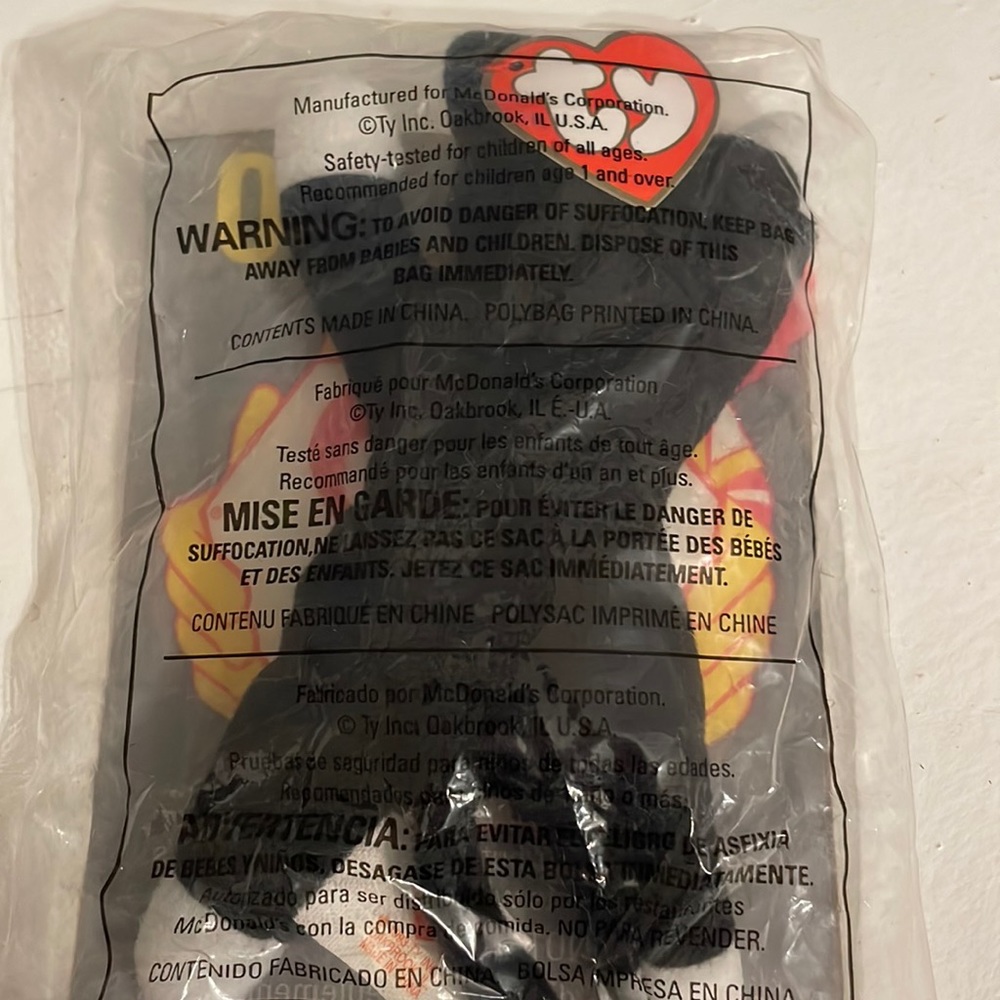 Rare 1995 Mcdonald's Ty Beanie Baby Cat "Zip"